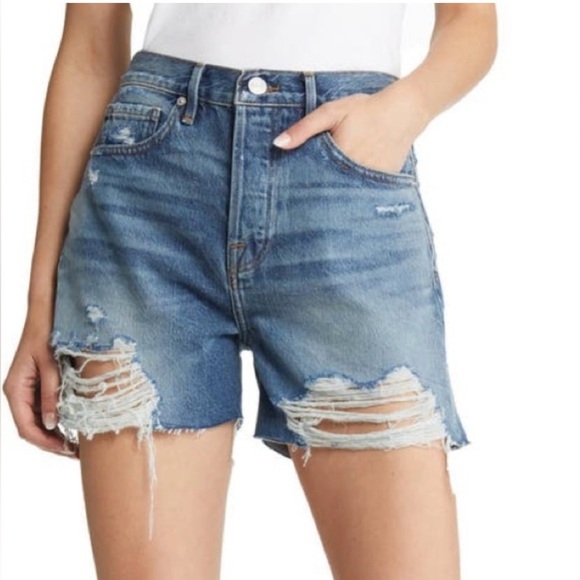 FRAME Denim Cutoff Denim Shorts size 34 in Northville Rips - Picture 1 of 9